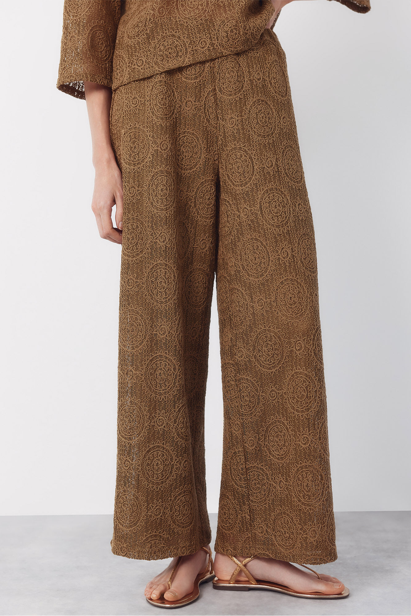 Cortefiel Crochet jersey-knit pants