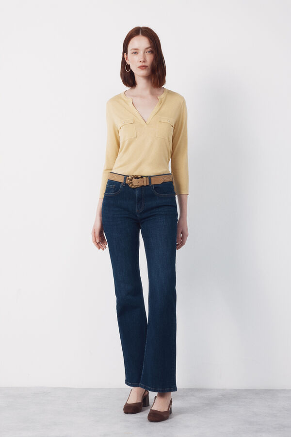 Cortefiel T-shirt with pockets Yellow