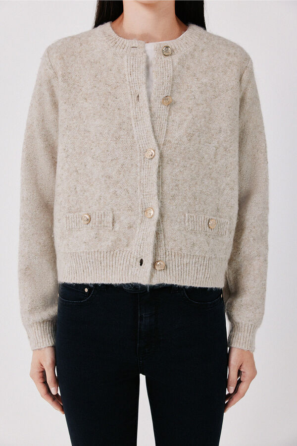 Cortefiel Short button jacket Ivory