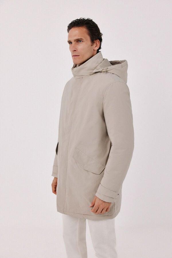 Cortefiel Waterproof trench with removable lining Beige