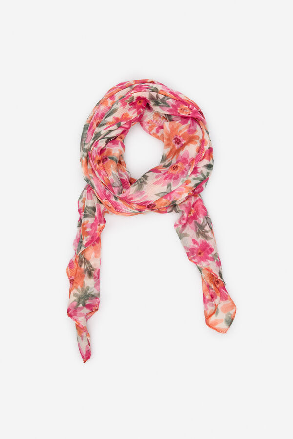 Cortefiel Fular margarita Estampado naranja