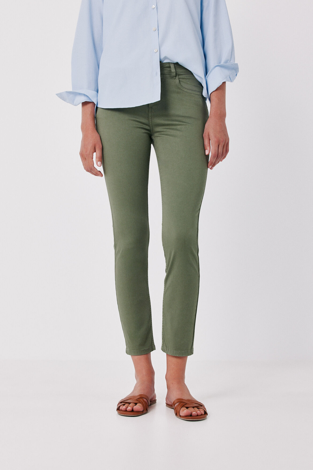 Cortefiel Coloured cropped skinny jeans