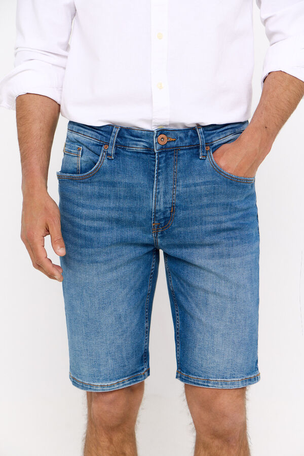 Mens Denim Organic Cotton Bermuda Shorts Light Blue