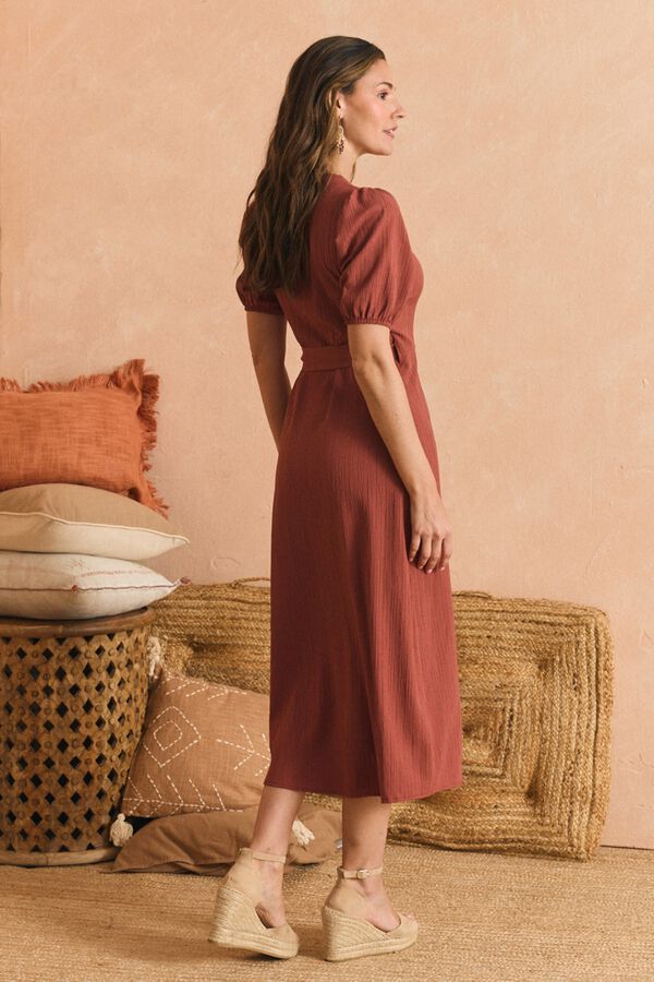 Pol&iacute;n Et Moi Vestido com la&ccedil;ada Telma Vermelho