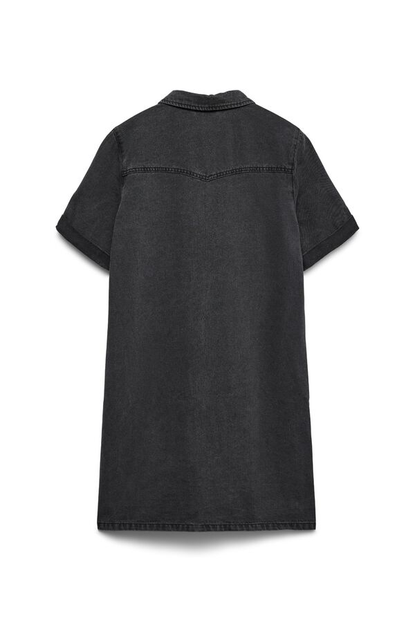 Vero Moda Vestido curto de manga curta em denim Preto