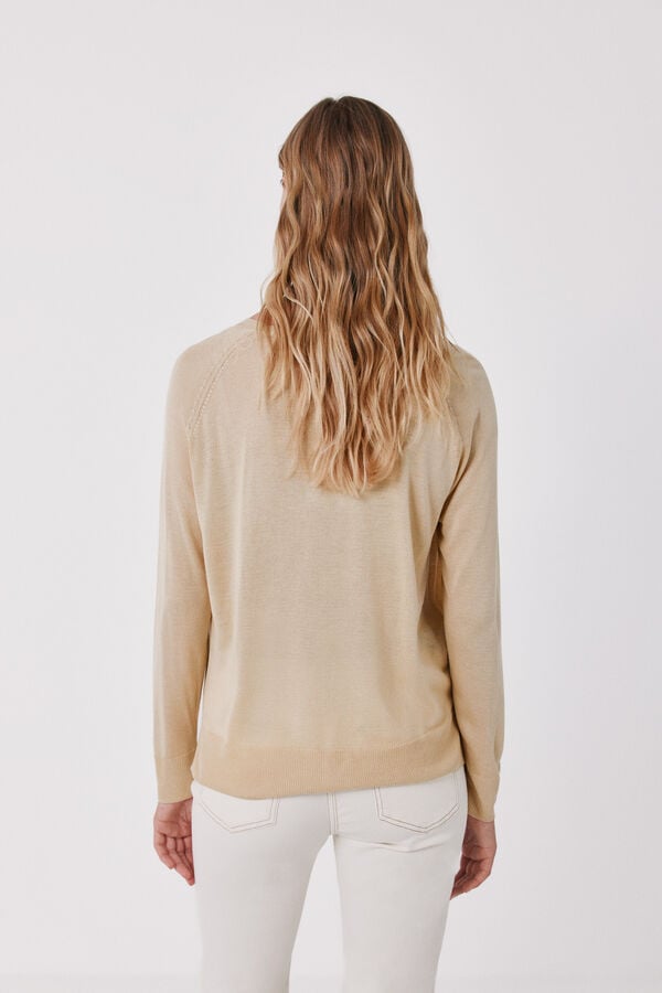 Cortefiel Fine knit jumper Nude