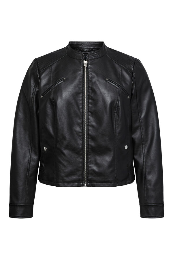 Vero Moda Curve Faux leather jacket plus size Black