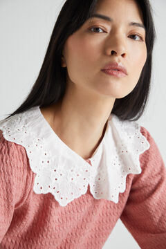 Cortefiel Jumper with detachable collar Pink