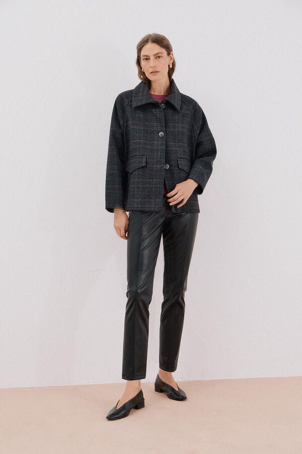 Cortefiel Sobretudo tecido curto Cinzento