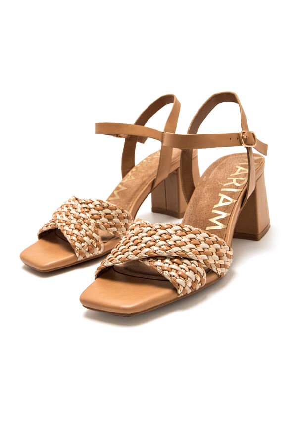 Maria Mare Woodit heeled sandal Beige