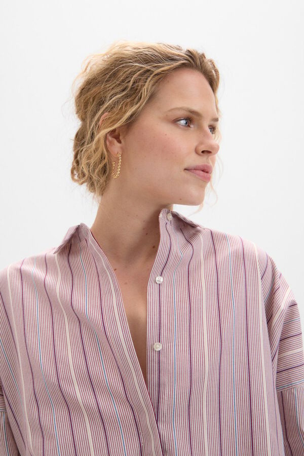 Cortefiel Multicoloured striped shirt Printed red