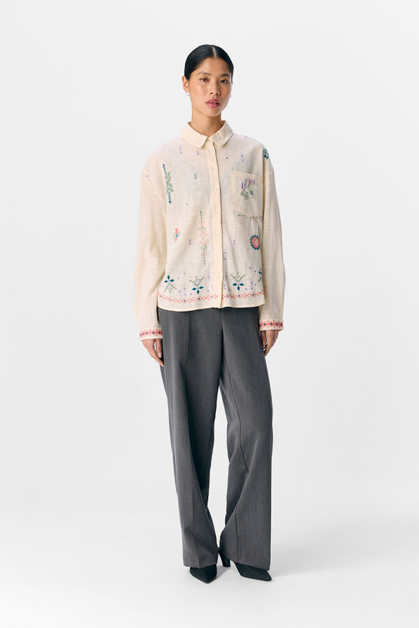 Object Camisa bordada Cinzento