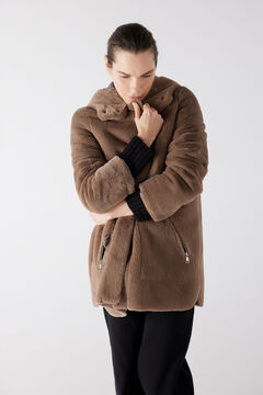 Cortefiel Reversible double-faced coat Natural