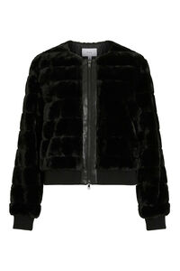 Vila Sobretudo de pele sintética