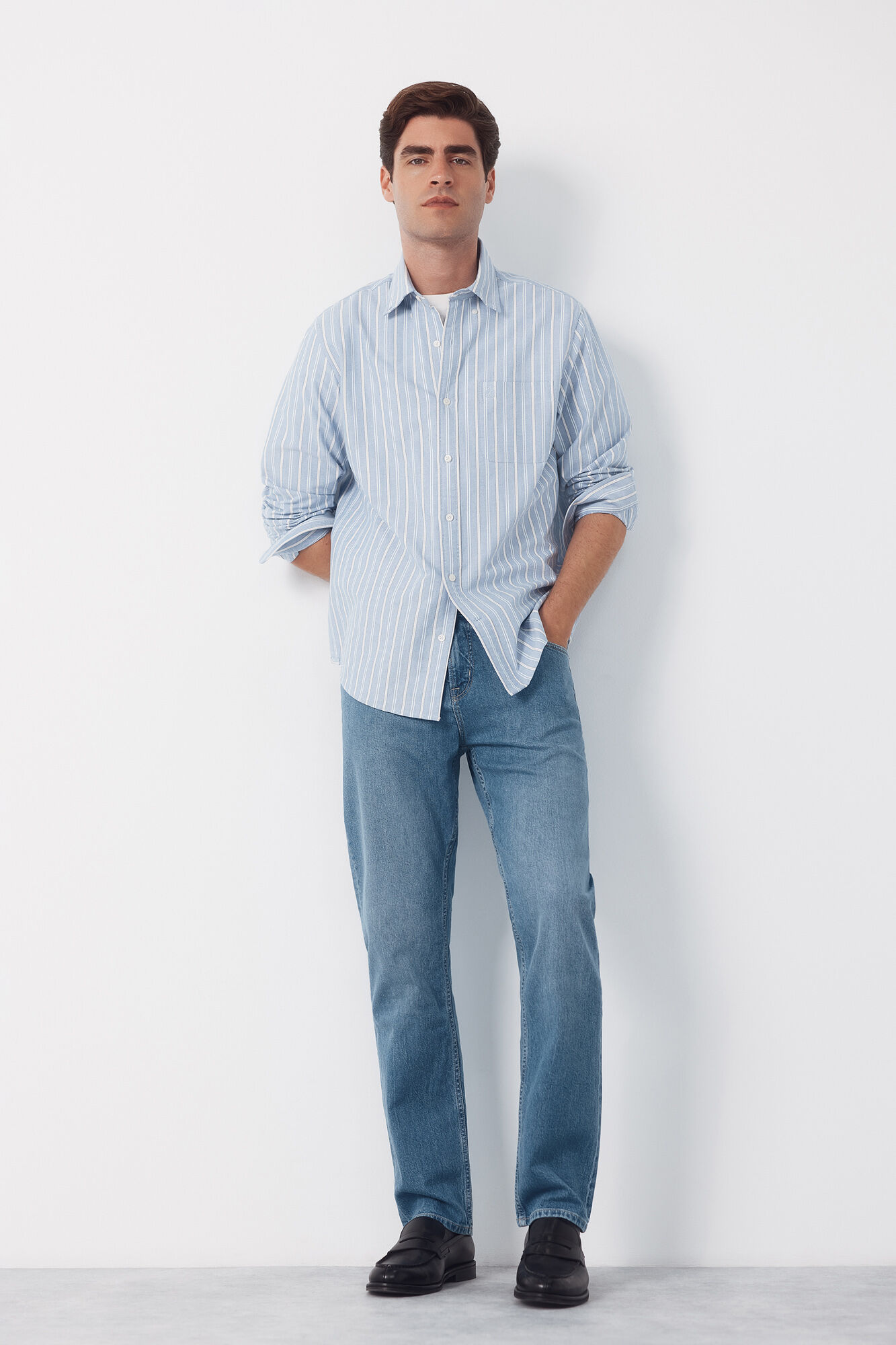 Cortefiel Striped Oxford shirt