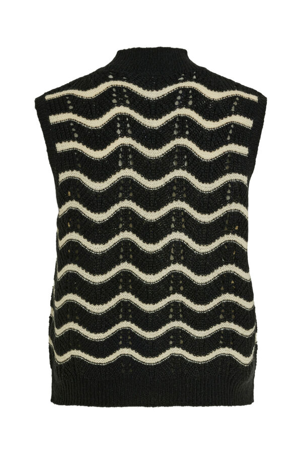 Cortefiel Open-knit waistcoat Black