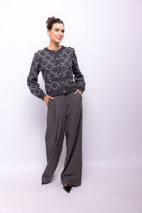 Object Cardigan com malha diamante