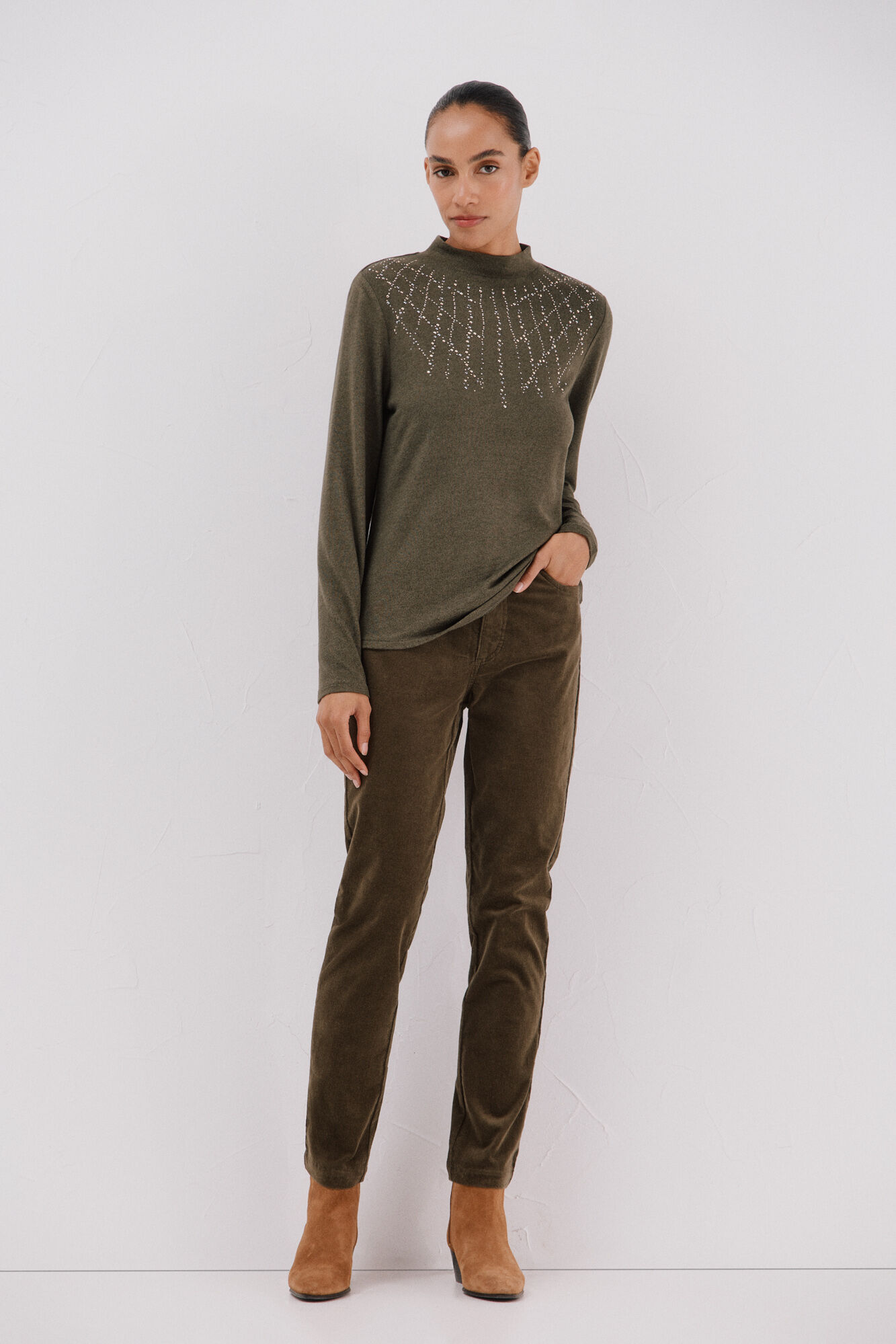 Cortefiel T-shirt with rhinestone detail