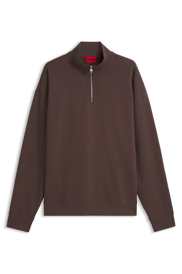HUGO Sweatshirt gola redonda Castanho