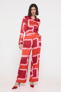 Vero Moda Calças compridas de cetim estampado