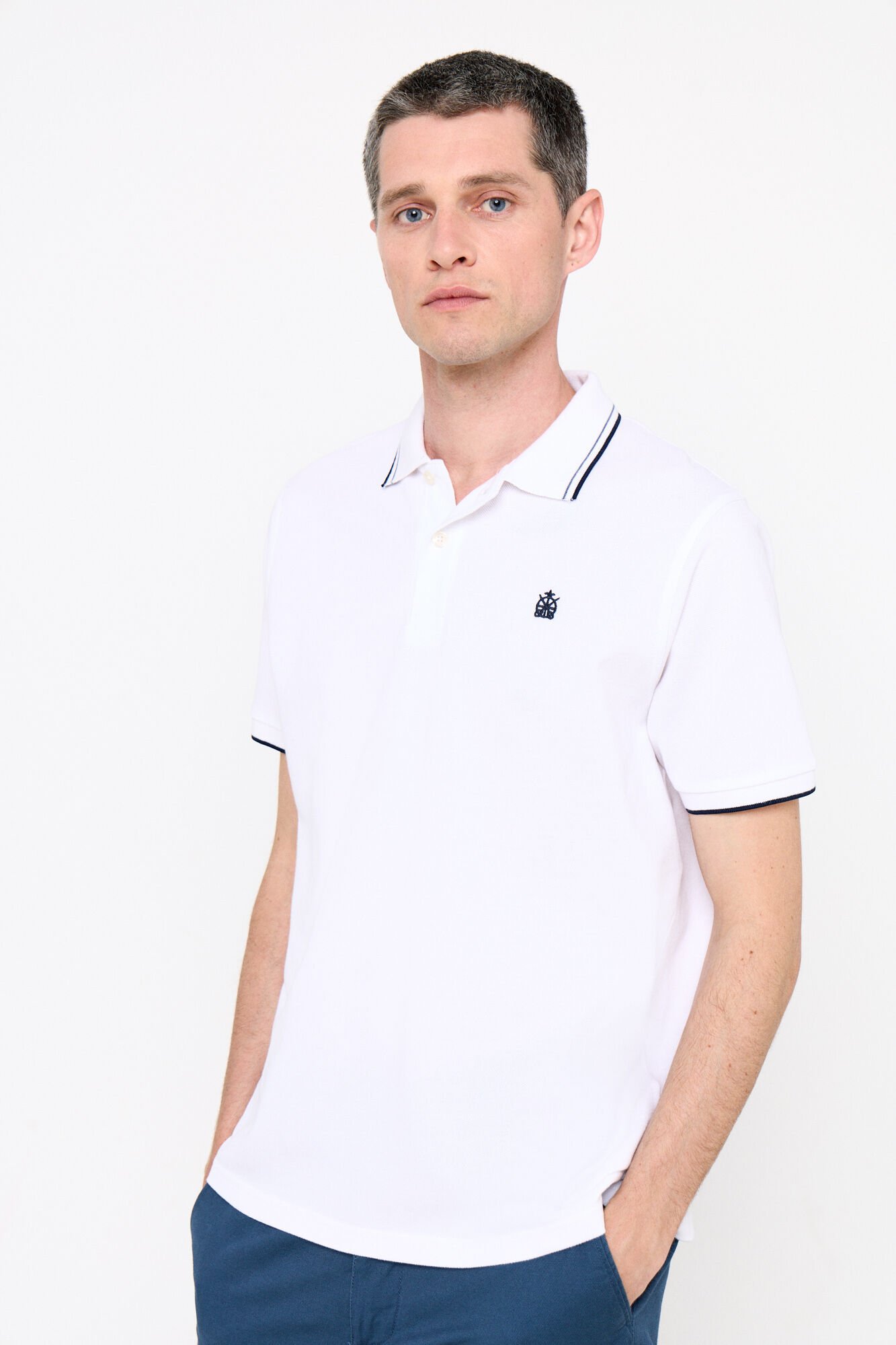 Polo pique con tips Polos de hombre Cortefiel