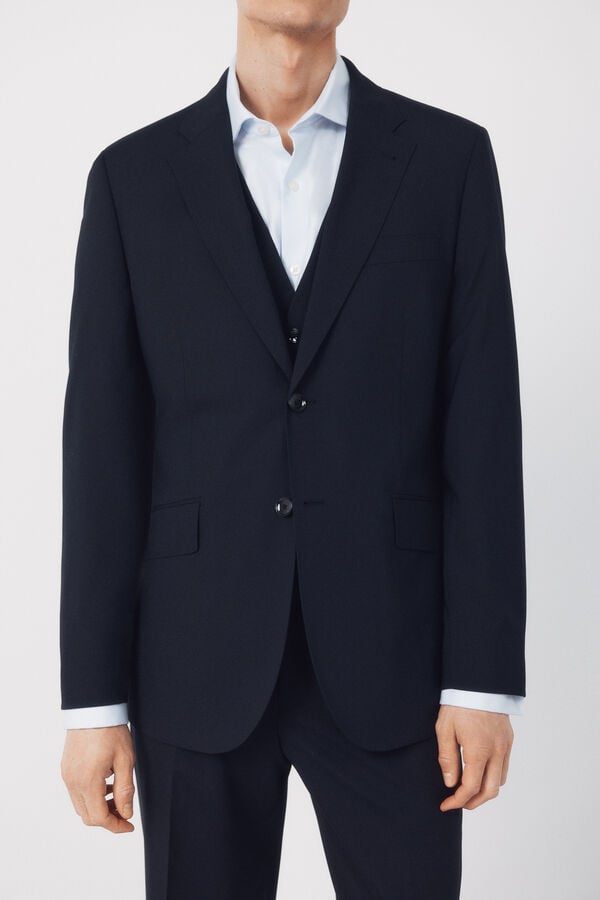 Cortefiel Blazer dynamic blue structure   Navy