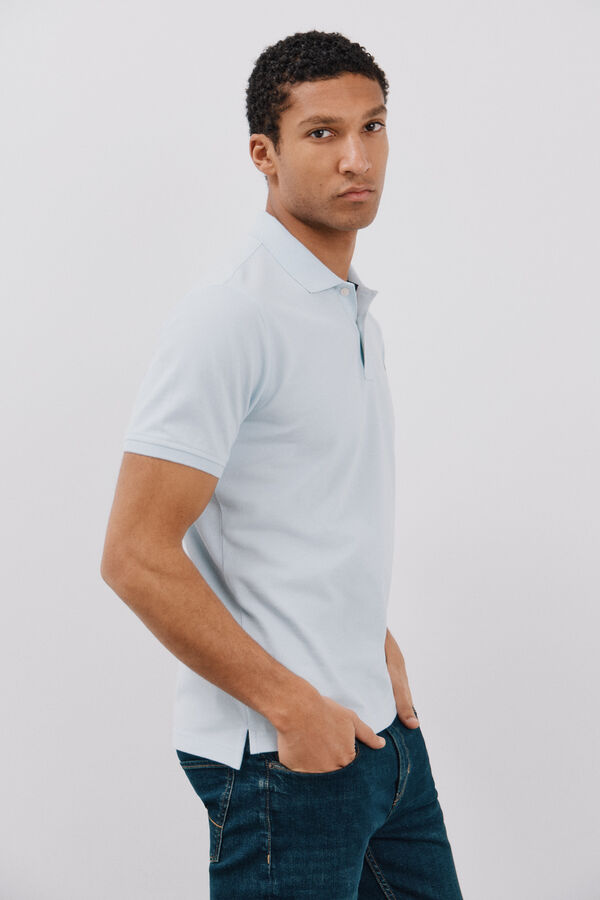 Cortefiel Basic piqué polo shirt Blue