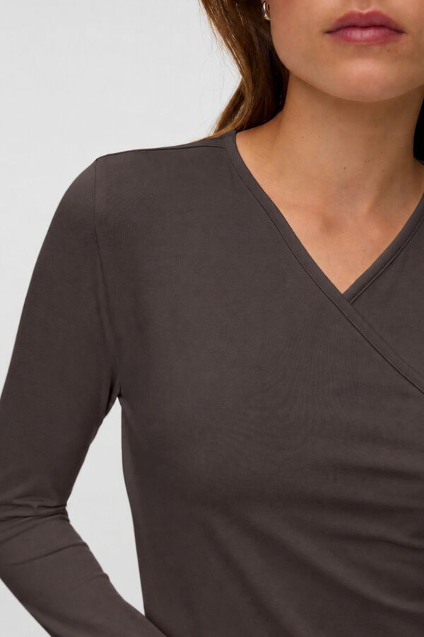 Vero Moda T-shirt drapeada cruzada Castanho