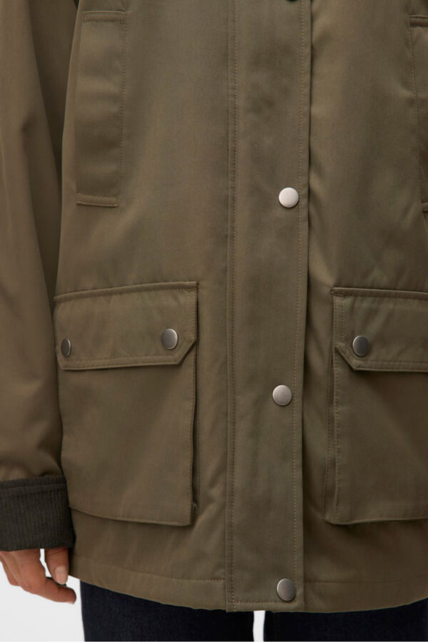 Vero Moda Parka encerada com vários bolsos  Verde