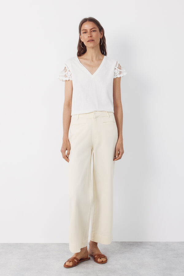 Cortefiel Cal&ccedil;as com debrum Amarelo