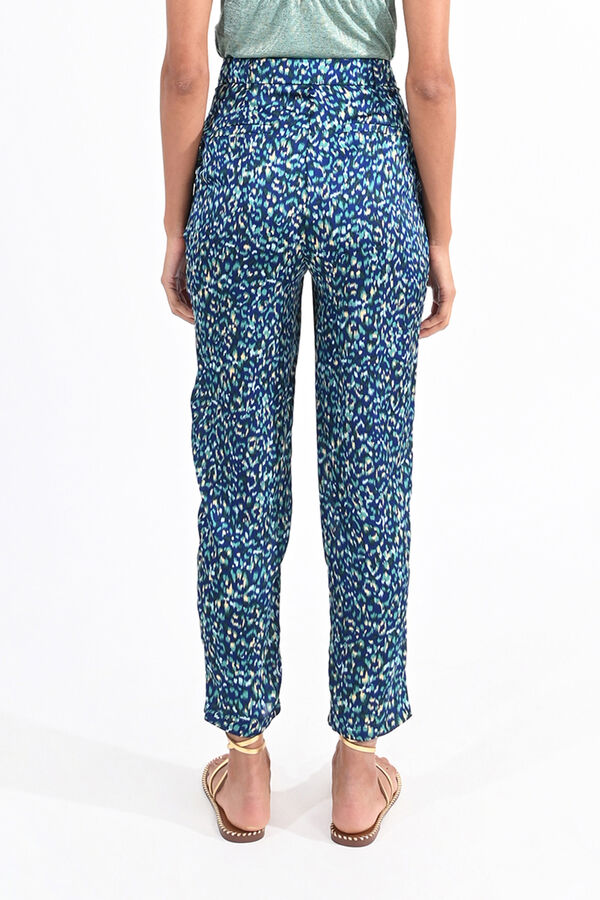 Cortefiel Women's printed ankle-length trousers Blue
