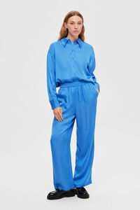 Cortefiel Loose satin-finish trousers made with Lenzing ECOVERO. Blue
