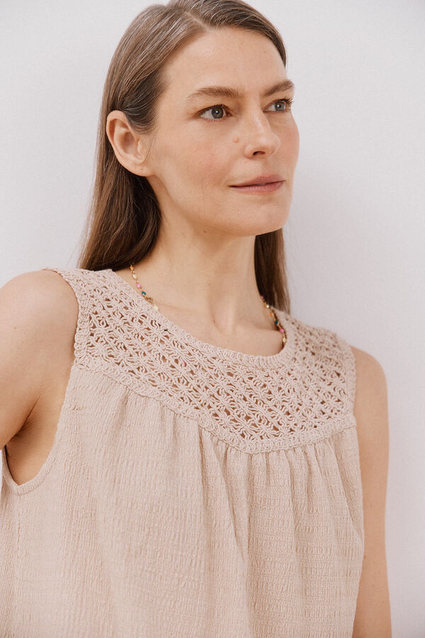 Cortefiel Crochet combined top Ivory