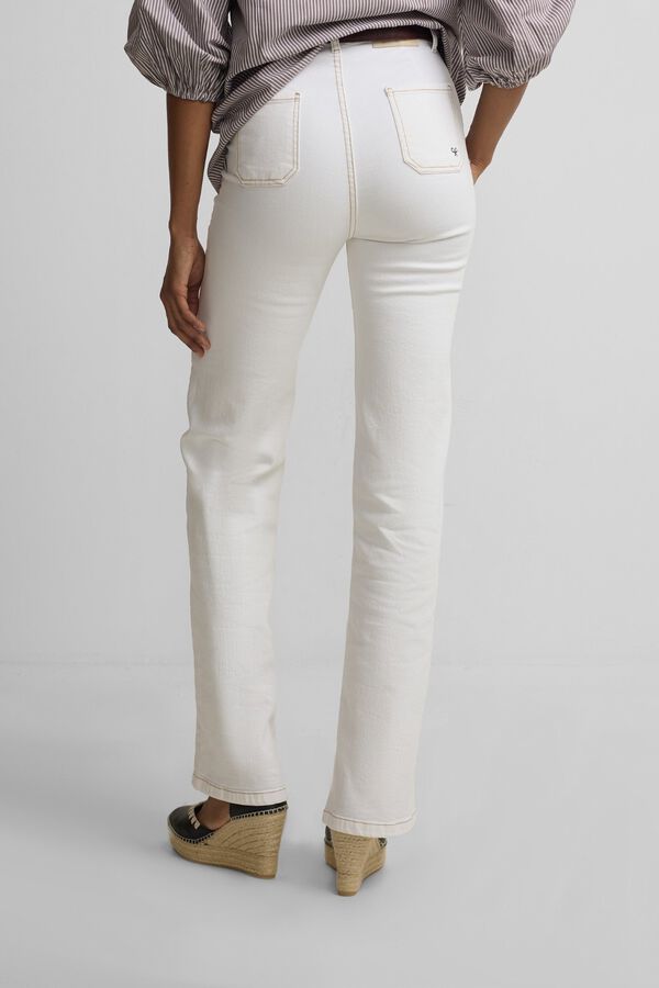 Silbon Cal&ccedil;as com fivelas em denim Branco