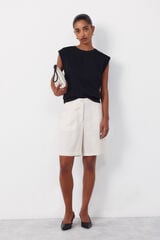 Cortefiel T-shirt with lace trim at the armhole Black