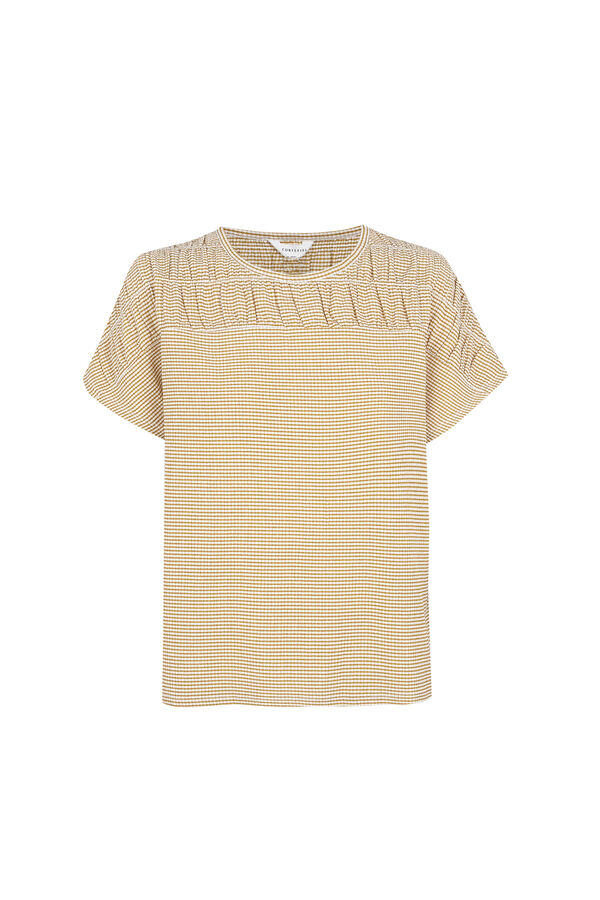 Cortefiel Ruched yoke t-shirt Gold