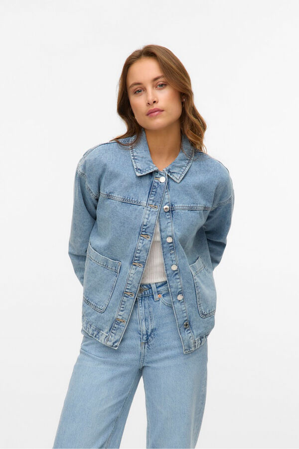 Vero Moda Blus&atilde;o em denim Azul