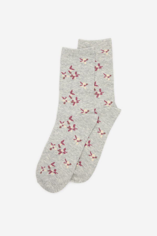 Cortefiel Long sock twigs Grey