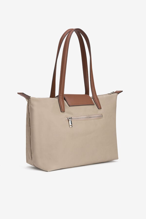 Vilanova Mala tote bag de nylon combinada Tostado
