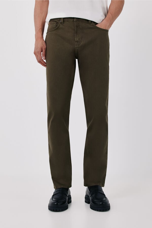 Cortefiel Regular fit 5 pocket jeans Kaki