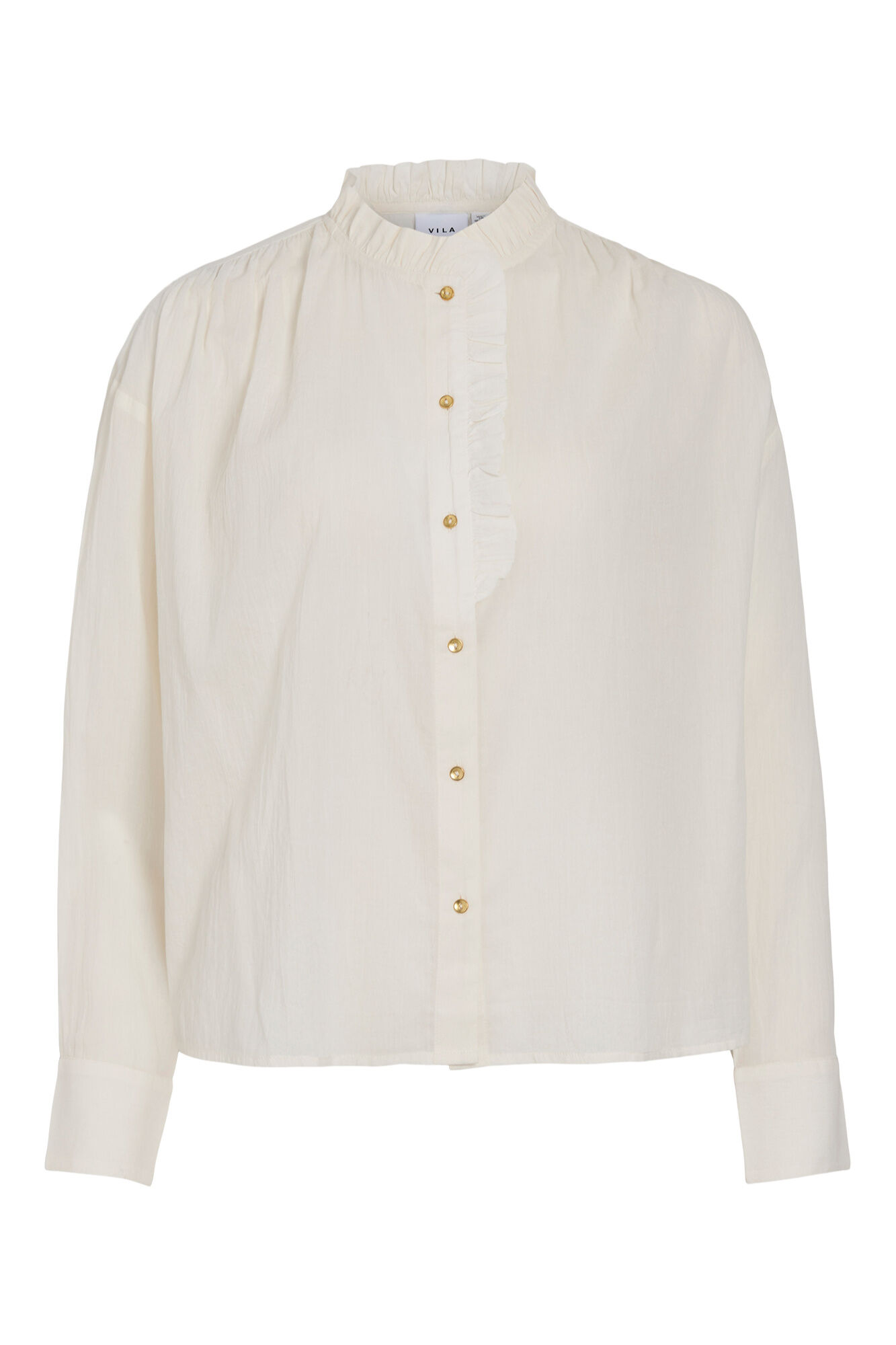 Vila Blusa gola alta com folho