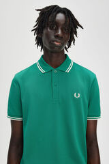 Fred Perry Polo com acabamento em duas listras Verde