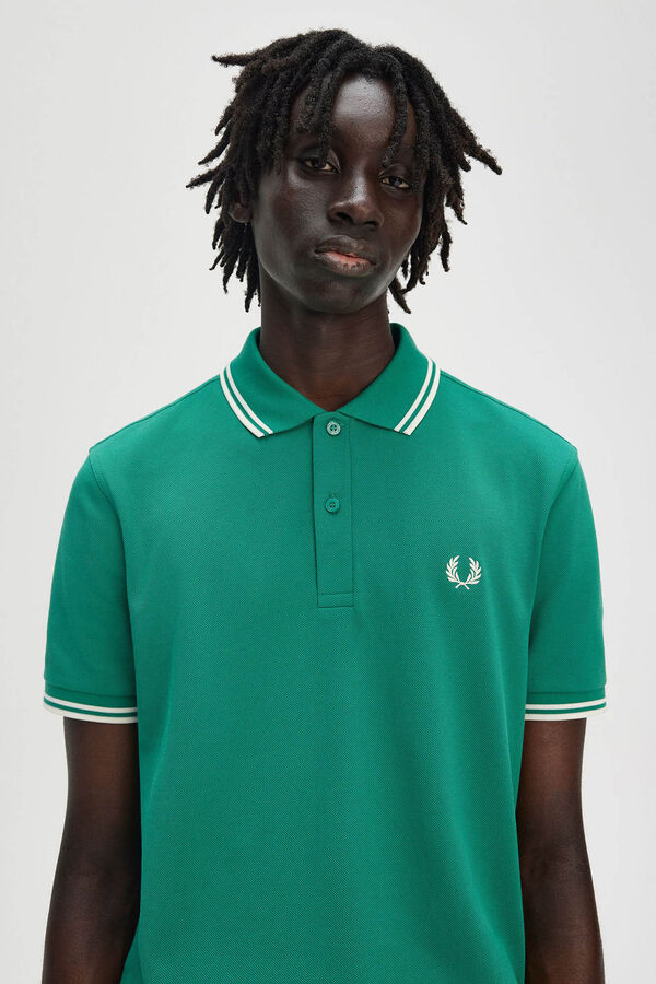 Fred Perry Polo com acabamento em duas listras Verde