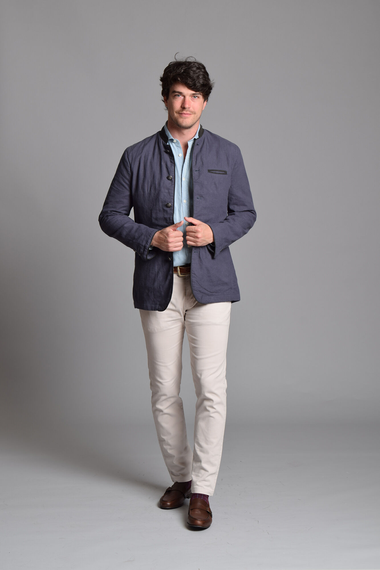 Cloking Casaco austr&iacute;aco de linho e camur&ccedil;a