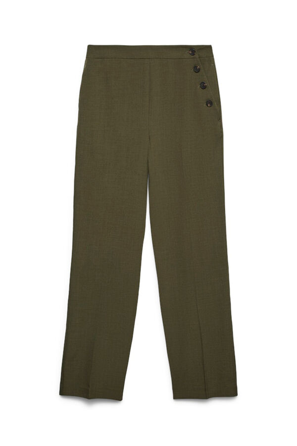 Vero Moda Calça comprida com detalhe de botão Verde