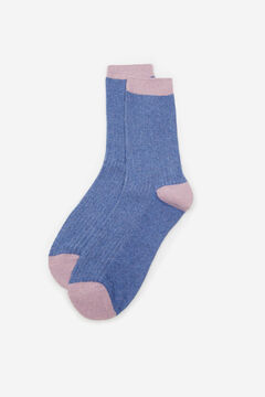 Cortefiel Ribbed wool socks Royal blue