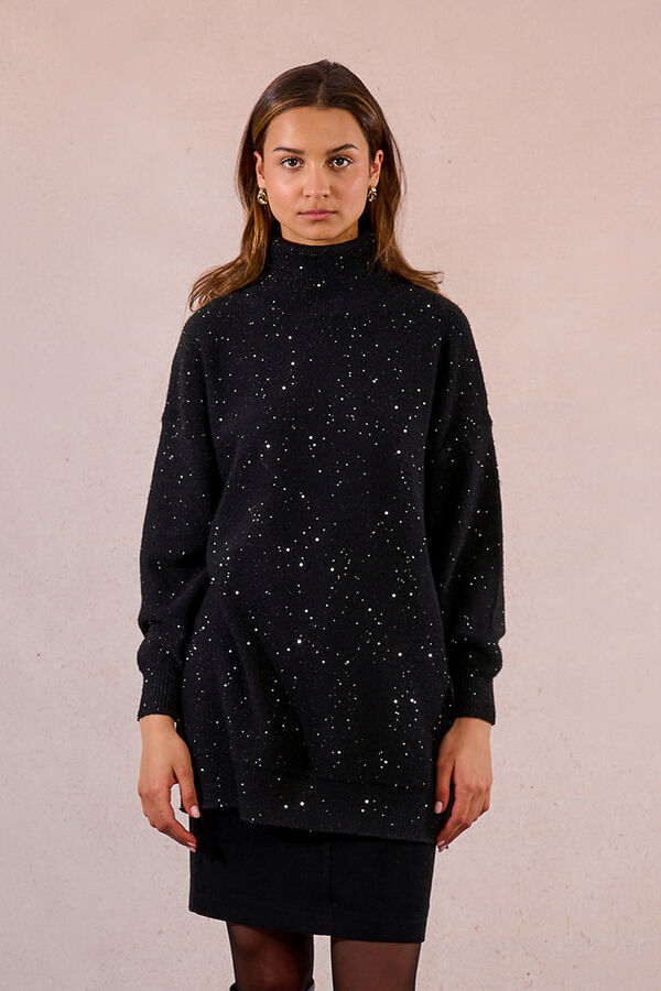 Molly Bracken Camisola de manga comprida com miçangas brilhantes Preto