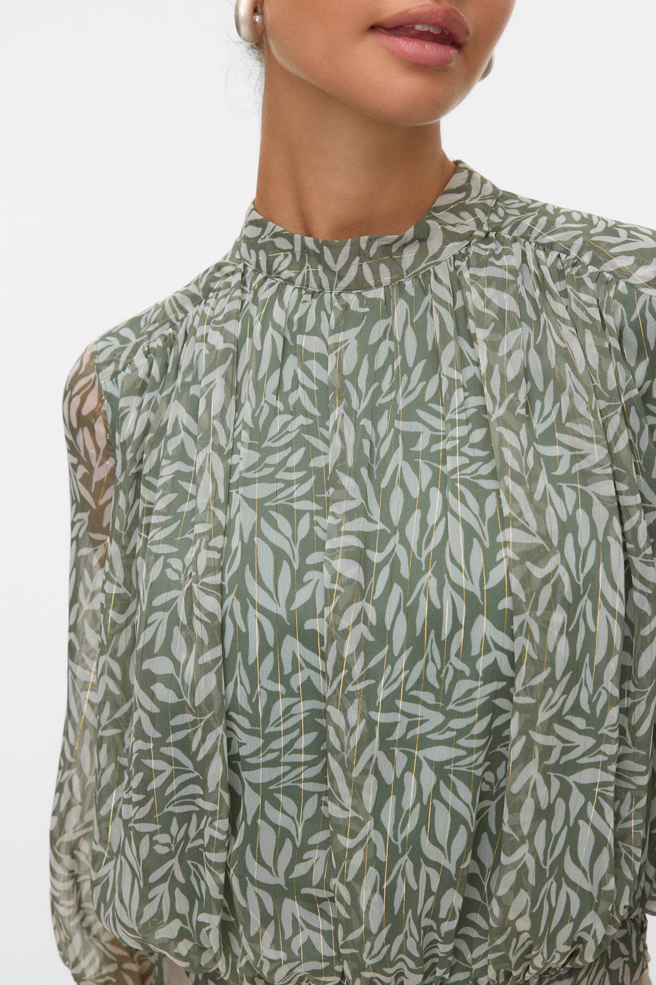 Vero Moda Top de chiffon de manga comprida 