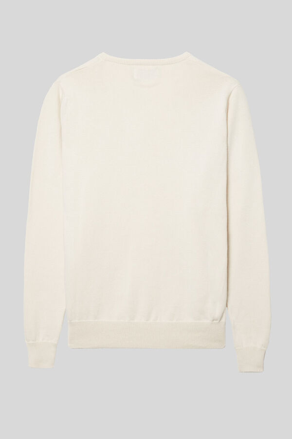 Silbon Plain light beige V-neck jumper Beige