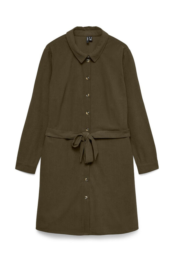 Vero Moda Curve Vestido curto de veludo cotelê plus size Verde